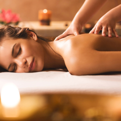 Back massage at the spa. Back massage at the spa.